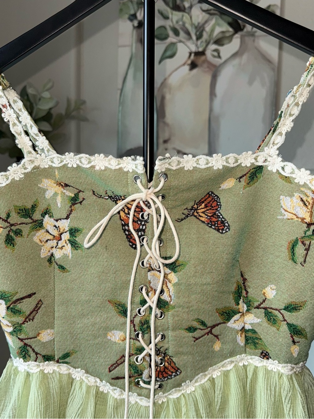 Cider Butterfly Floral Corset Mini Dress S - Picture 4 of 16
